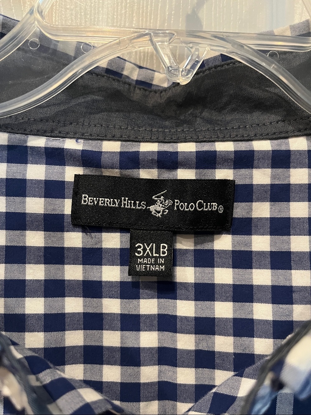 Beverly Hills Polo Club Blue and White Checked Button-Down Shirt - Picture 2 of 4